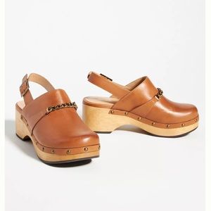 Anthropologie Silent D Georgia Slingback Heeled Clogs size 37